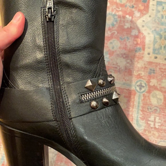 Browns black leather studded boots - Picture 6 of 8